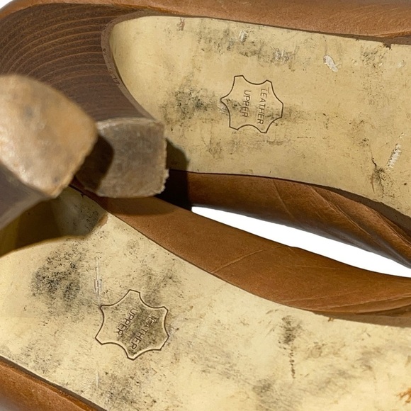 Steve Madden Women's Pumps Size 8.5M Leather Tan Open Toe Platform "Glamor" - Picture 9 of 9